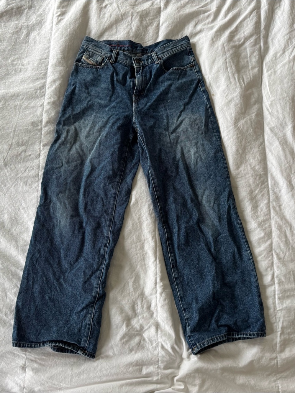 Free People Dark Blue Relaxed Wide-Leg Jeans